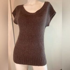 American Eagle Outfitters~NWOT~Soft Mauve Block Knit Sweater~Short Sleeve~Size M